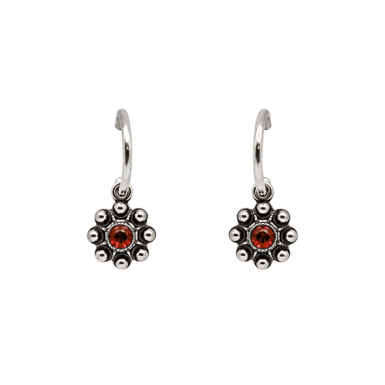 Pendientes-boton-charro-cristales-color-y-aro-pequeno-S1533S-ROJO