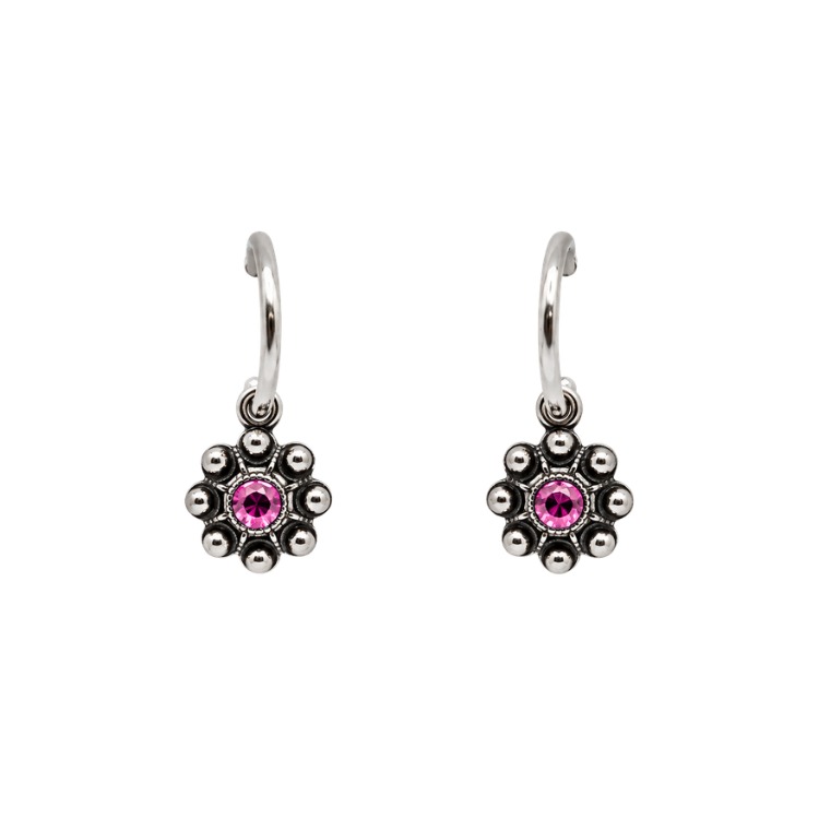 Pendientes-boton-charro-cristales-color-y-aro-pequeno-S1533S-ROSA