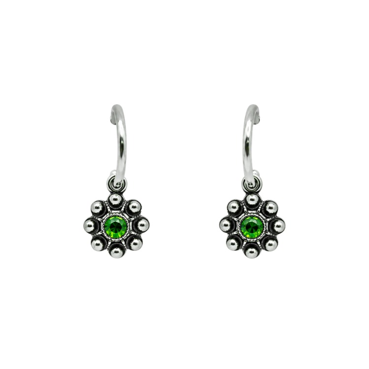 Pendientes-boton-charro-cristales-color-y-aro-pequeno-S1533S-VERDE-MANZANA