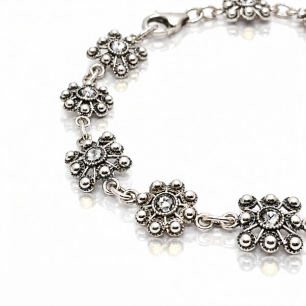 Pulsera Botón Charro Mixto Color Blanco