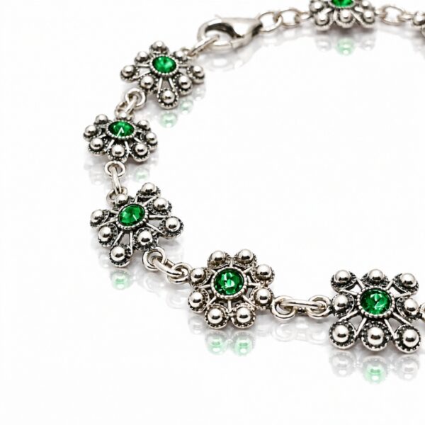 Pulsera Botón Charro Mixto Color Verde