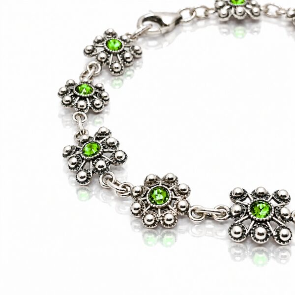 Pulsera Botón Charro Mixto Color Verde Manzana
