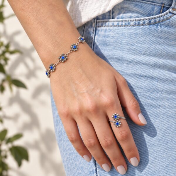 Pulsera Botón Charro Mixto Color y anillo charro doble color s1089 y s1566
