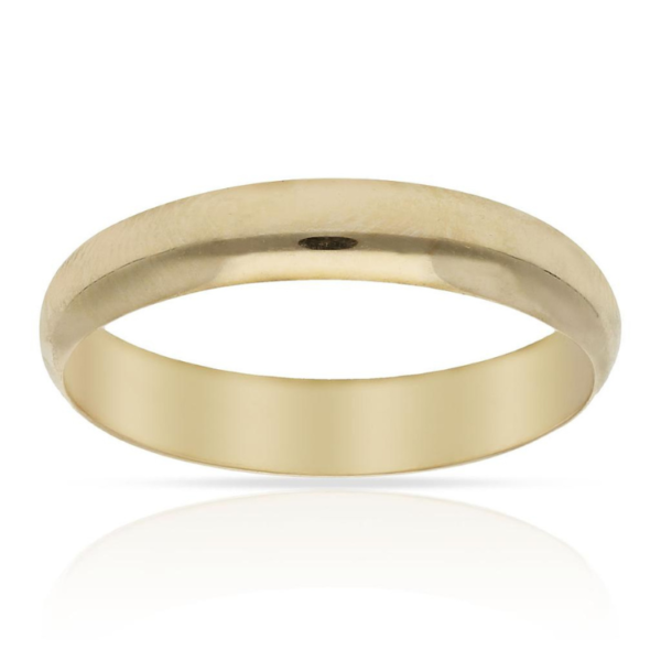 ALIANZA ORO 18K LISA MEDIA CAÑA - 4MM CLASICA BONITA ELEGANTE
