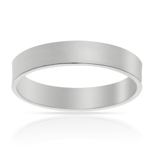 ALIANZA ORO BLANCO 18K - 4MM CLASICA BONITA ELEGANTE