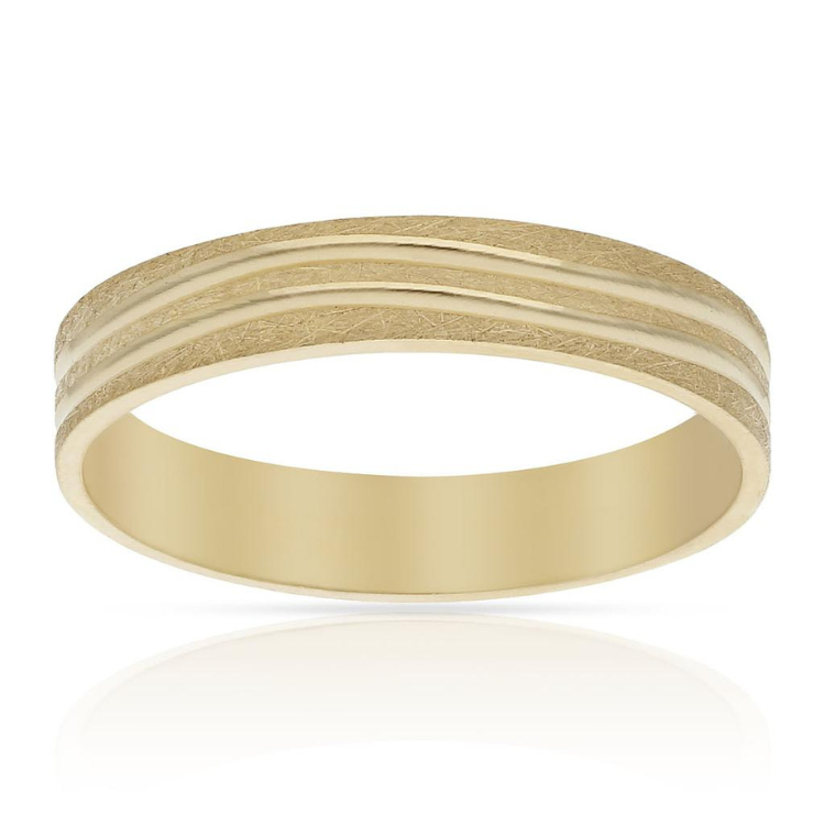 ALIANZA ORO 18KL TALLADA - 4MM BONITA ELEGANTE MODERNA