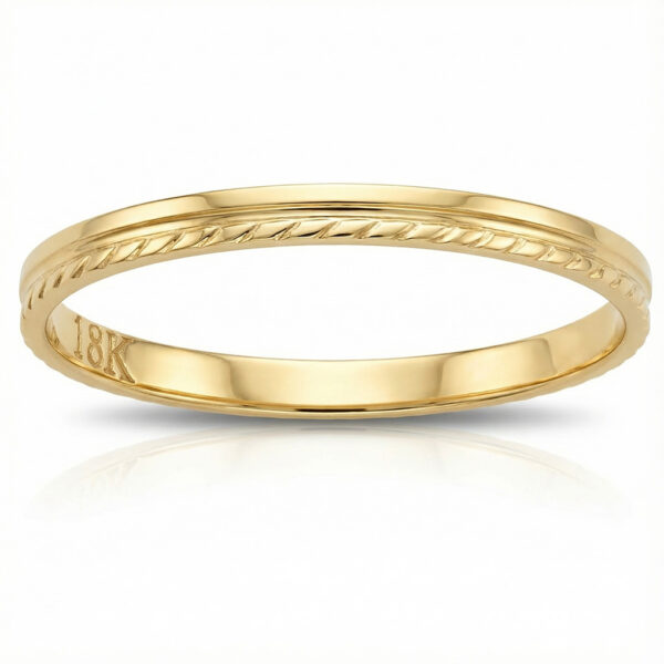 ALIANZA ORO 18K TALLADA - 1.80MM combinada lisa tallada