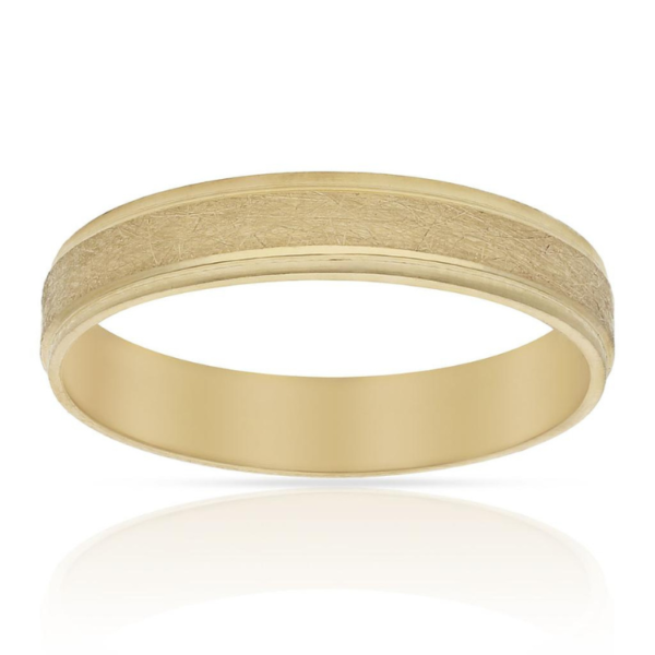 ALIANZA ORO 18K TALLADA MATE-BRILLO - 4MM BONITA ELEGANTE