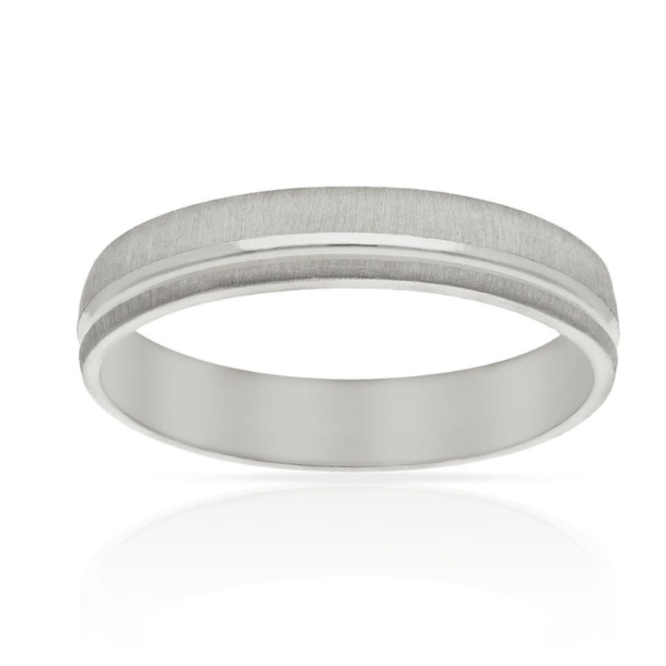 ALIANZA ORO BLANCO 18K MATE-BRILLO - 5MM BONITA MODERNA