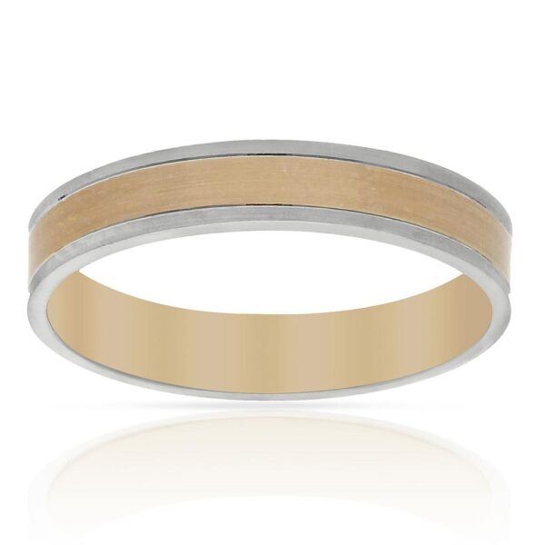 ALIANZA ORO ROSA - ORO BLANCO 18K - 4MM MODERNA ELEGANTE BONITA