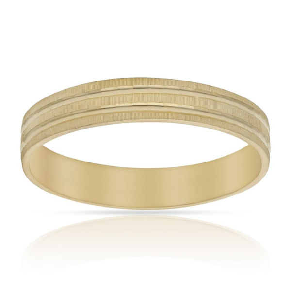 ALIANZA ORO 18K MATE - BRILLO - 3.50MM ELEGANTE BONITA