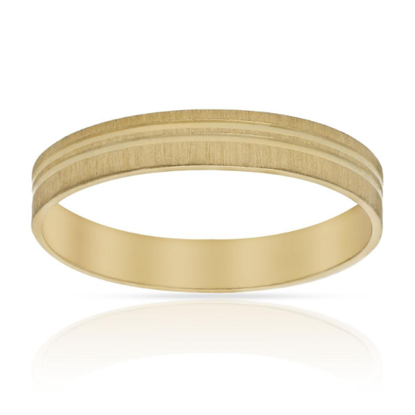 ALIANZA ORO 18K MATE-BRILLO - 3.50MM ELEGANTE BONITA SENCILLA