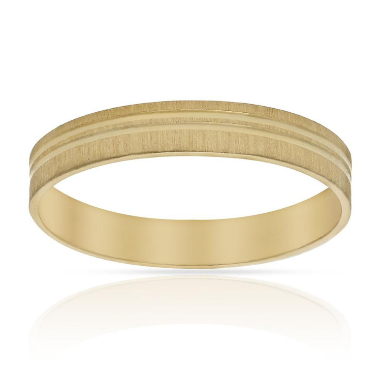 ALIANZA ORO 18K MATE-BRILLO - 3.50MM ELEGANTE BONITA SENCILLA