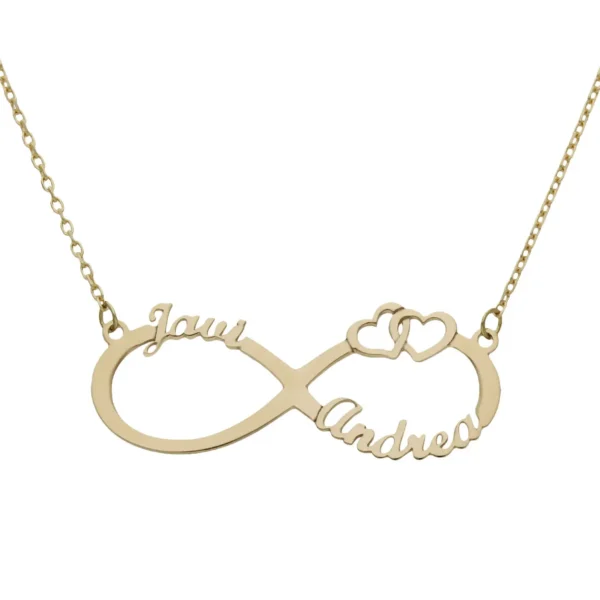 Gargantilla Infinito Corazones Nombres Oro