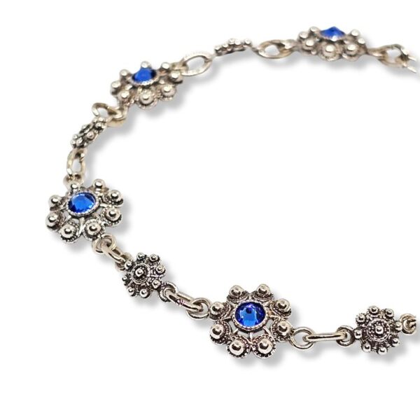 Pulsera Botón Charro Color Intercalado S1090L azul Filigrana charra pulsera Salamanca icono de la provincia charro