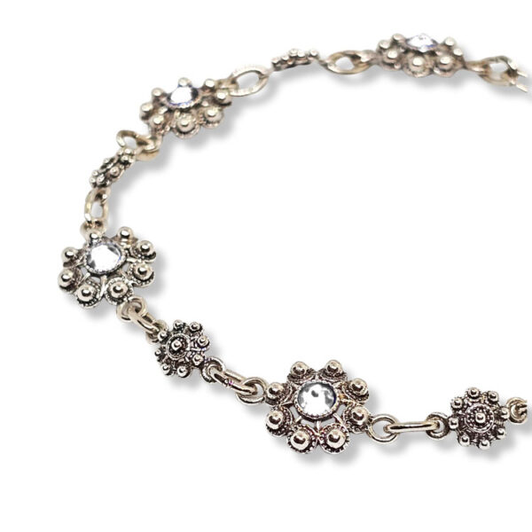 Pulsera Botón Charro Color Intercalado S1090L azul Filigrana charra pulsera Salamanca icono de la provincia charro Blanco