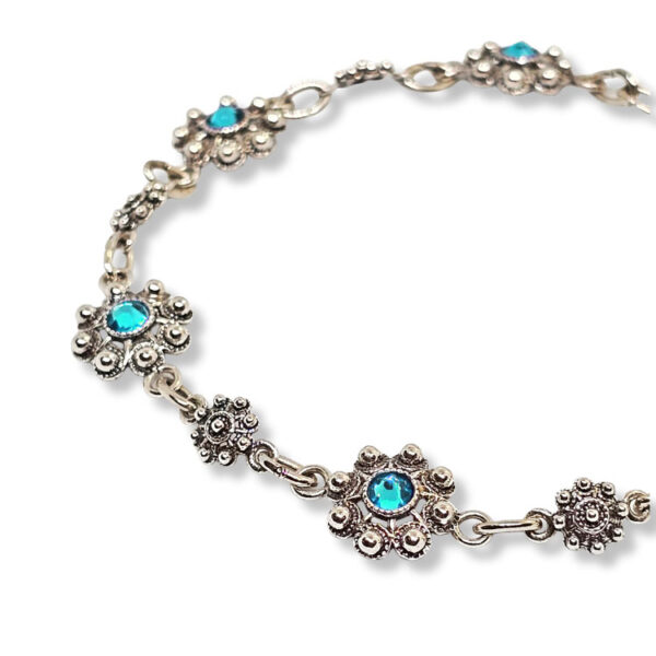 Pulsera Botón Charro Color Intercalado S1090L azul Filigrana charra pulsera Salamanca icono de la provincia charro Celeste