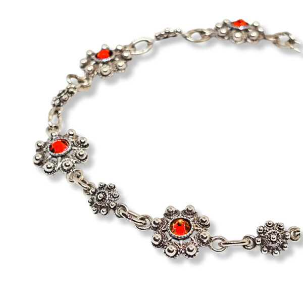 Pulsera Botón Charro Color Intercalado S1090L azul Filigrana charra pulsera Salamanca icono de la provincia charro Naranja