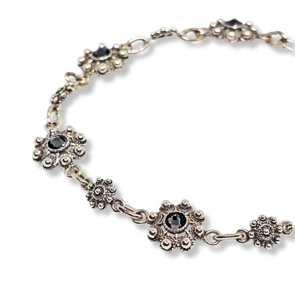 Pulsera Botón Charro Color Intercalado S1090L azul Filigrana charra pulsera Salamanca icono de la provincia charro Negro