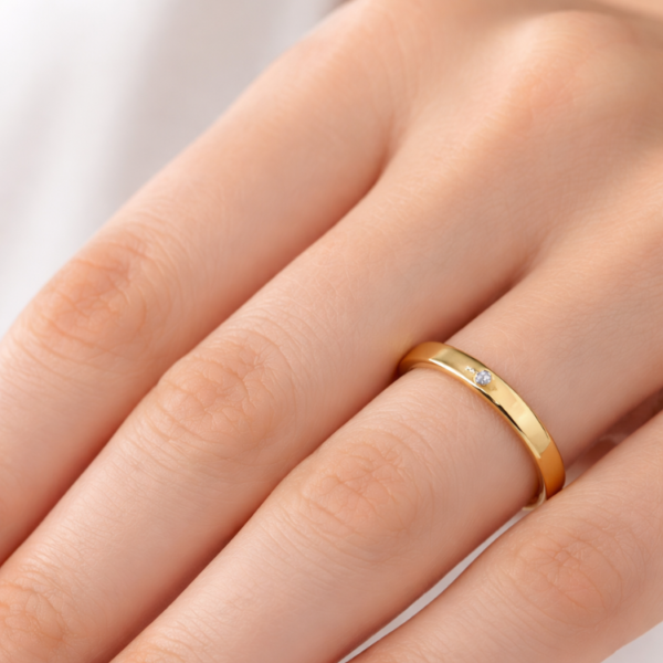 ALIANZA ORO 18K LISA + CIRCONITA - 2MM bonita perfecta