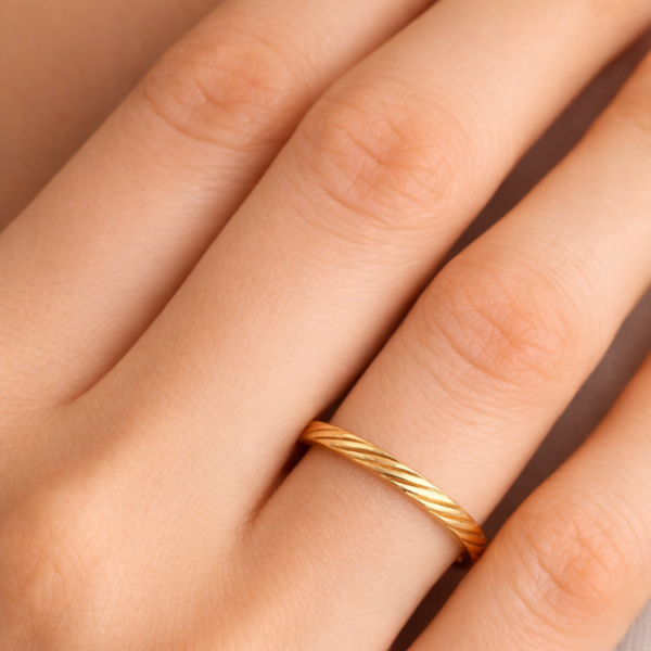 ALIANZA ORO 18K TALLADA - 1.80MM rizada fina marcas