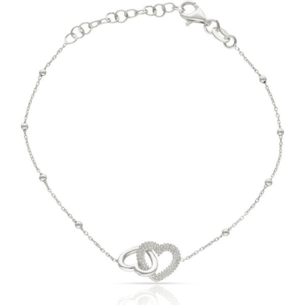Pulsera con Corazones Entrelazados en Plata Amor san valentin pareja regalo