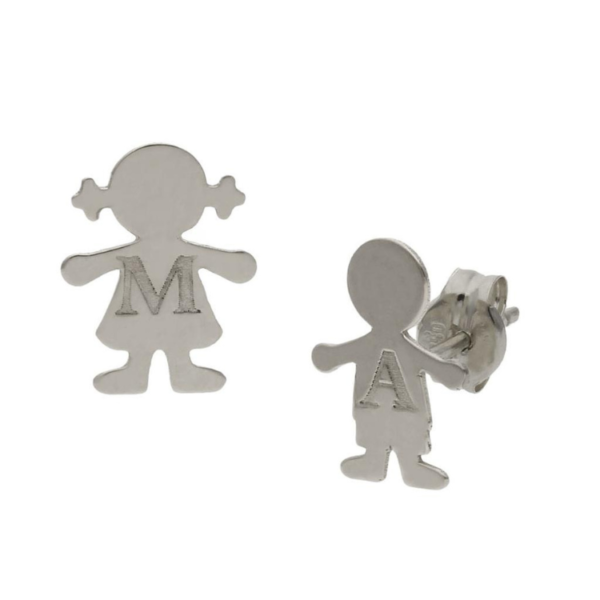 Pendientes Niños + Iniciales en Plata