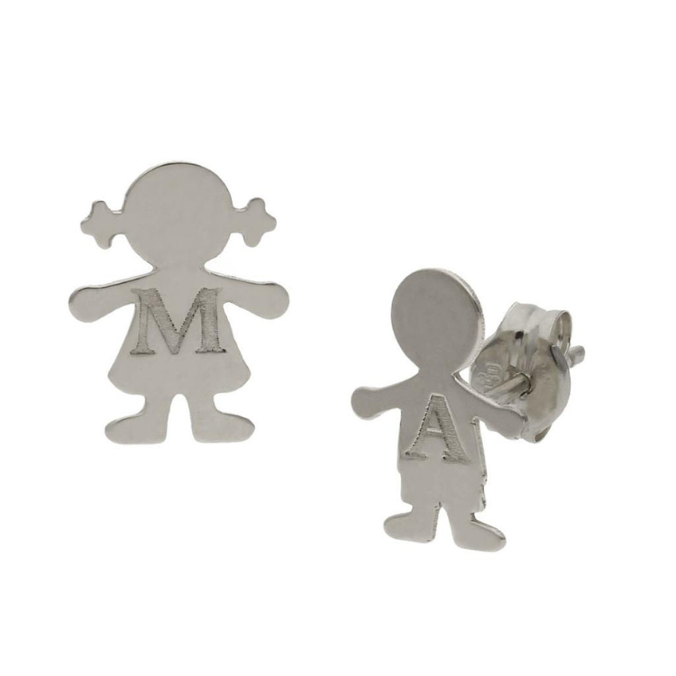 Pendientes Niños + Iniciales en Plata