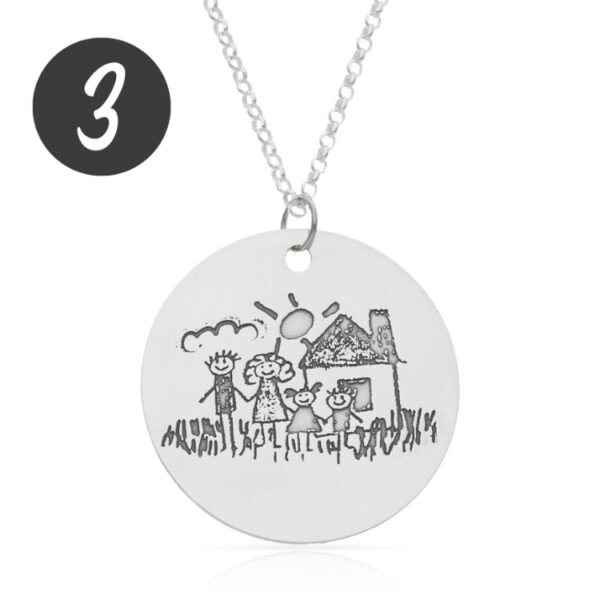 Gargantilla Mi Pequeño Picasso personalizada con el dibujo de tu hijo en plata de ley AG2105 el mejor regalo para mamá madre regalo especial día de la madre joyas con el dibujo de mi hijo grabar dibujo maravilla