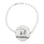 Pulsera Mi Pequeño Picasso personalizada con el dibujo de tu hijo en plata de ley AG332 regalo para el día de la madre hijos para mamá