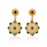 Pendientes charros dos botones Dorados Edición Multicolor Salamanca modernos originales pendientes charros oro