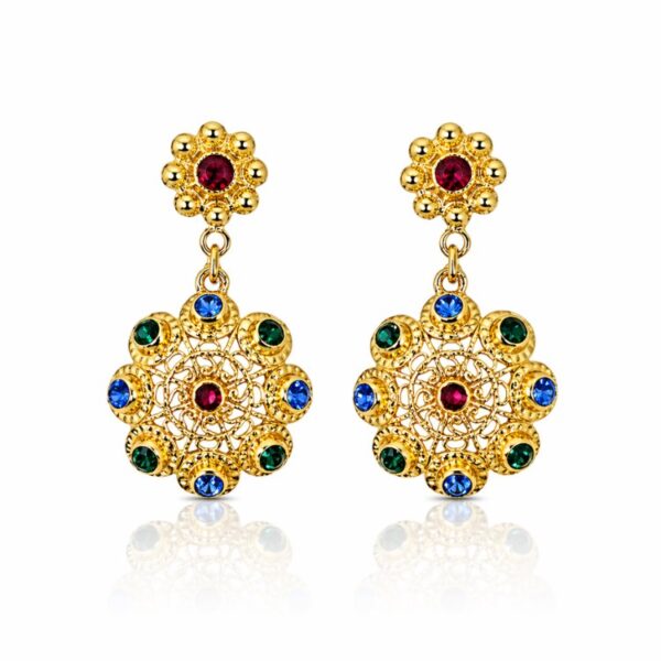 Pendientes charros dos botones Dorados Edición Multicolor Salamanca modernos originales pendientes charros oro