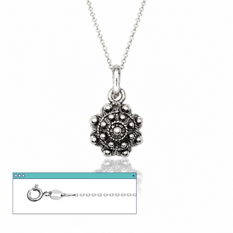 Colgante Charro Plata Clásico 10 mm típico pequeño moderno