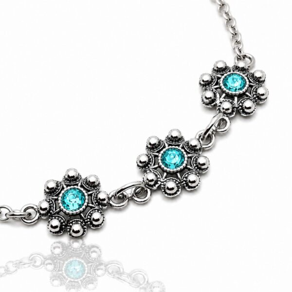 Pulsera 3 Botones Charros Cristal Color S1990 - Celeste
