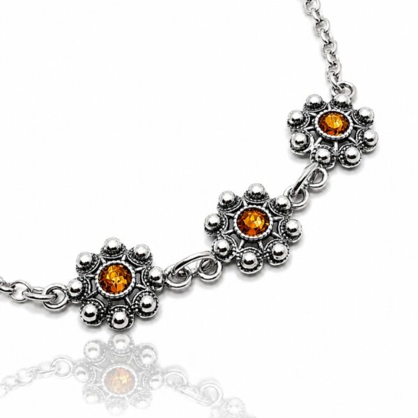 Pulsera 3 Botones Charros Cristal Color S1990 - Naranja