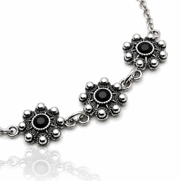 Pulsera 3 Botones Charros Cristal Color S1990 - Negro
