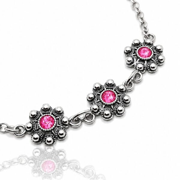 Pulsera 3 Botones Charros Cristal Color S1990 - Rosa