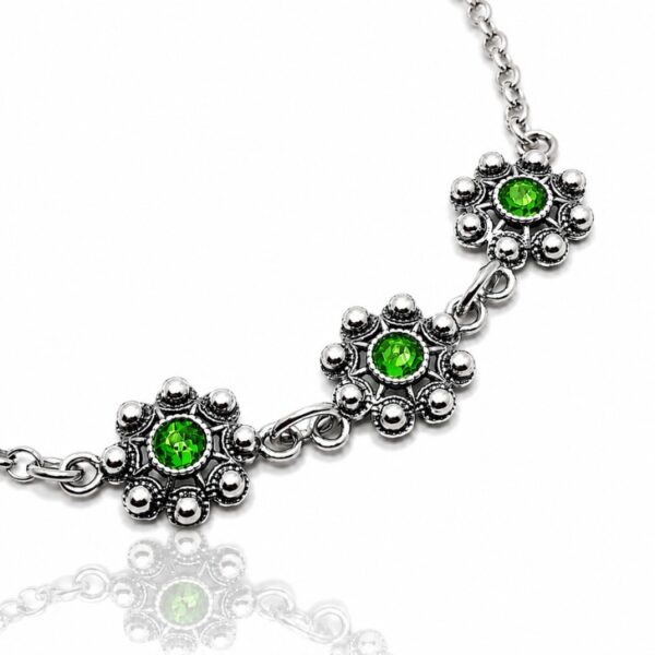 Pulsera 3 Botones Charros Cristal Color S1990 - Verde