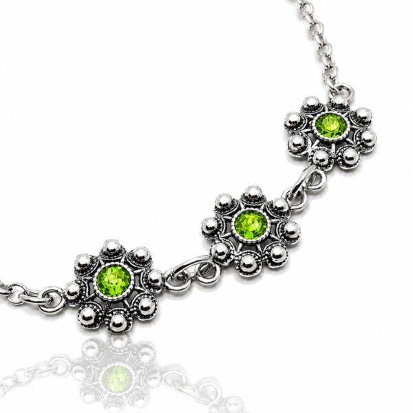 Pulsera 3 Botones Charros Cristal Color S1990 - Verde MAnzana