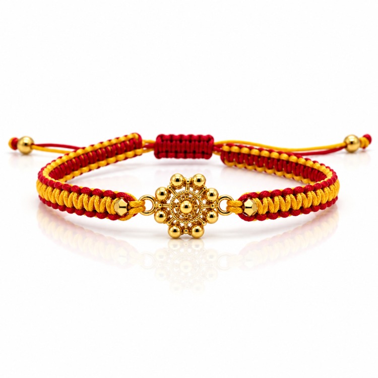 Pulsera Botón Charro Dorado Bandera España 12 mm